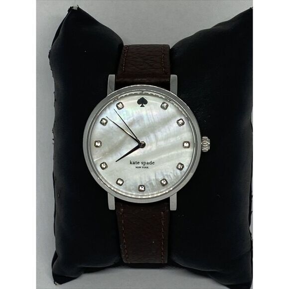 Kate Spade New York 0006 Women Brown Leather Analog Dial Quartz Wrist Watch VK81 - Picture 1 of 12